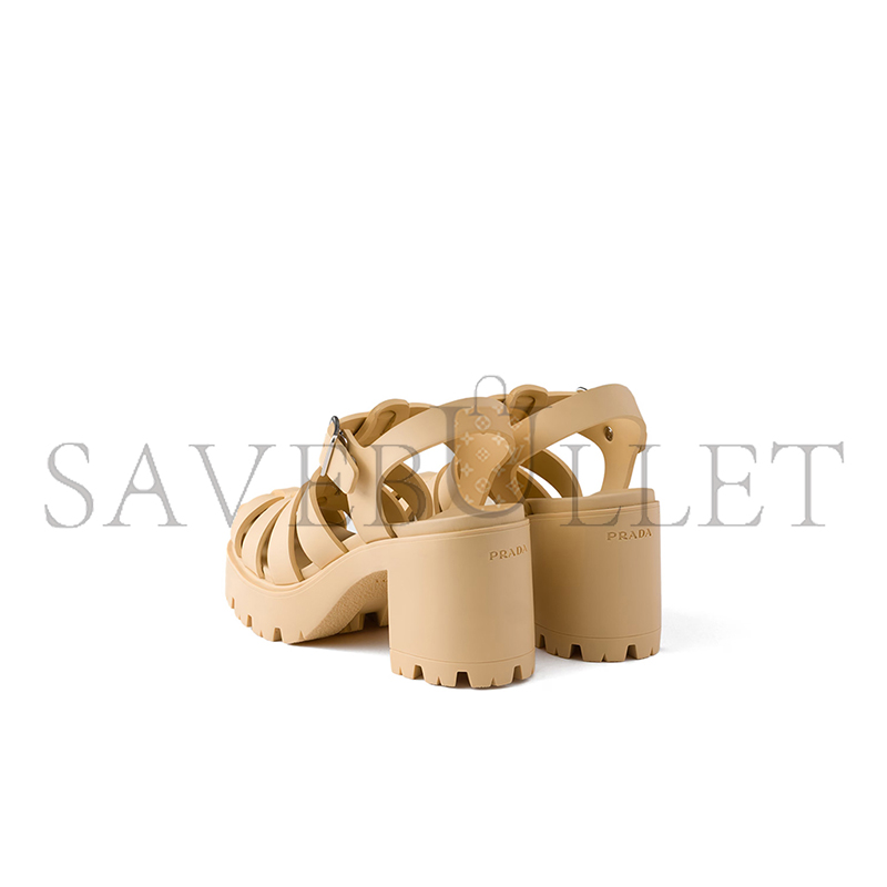 PRADA RUBBER PLATFORM SANDALS 1X267O